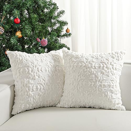 Lewondr Christmas Throw Pillow Cover 18x18, Set of...