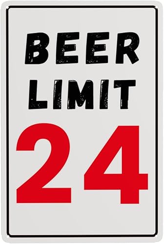 Miniatura 1 de Beer Limit 24 Sign Man Cave Decor Metal Beer Tin Signs for Garage Home Bar 8 × 12 pulgadas