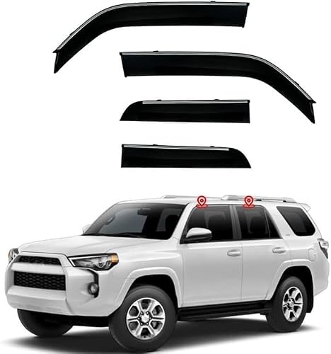 liufangfc Wind Deflectors for Supra 4RUNNER MK5-N280 2010-2022 – 4pc Tape-On Smoked Visors, Weatherproof, Anti-Salt/Snow, Low-Noise