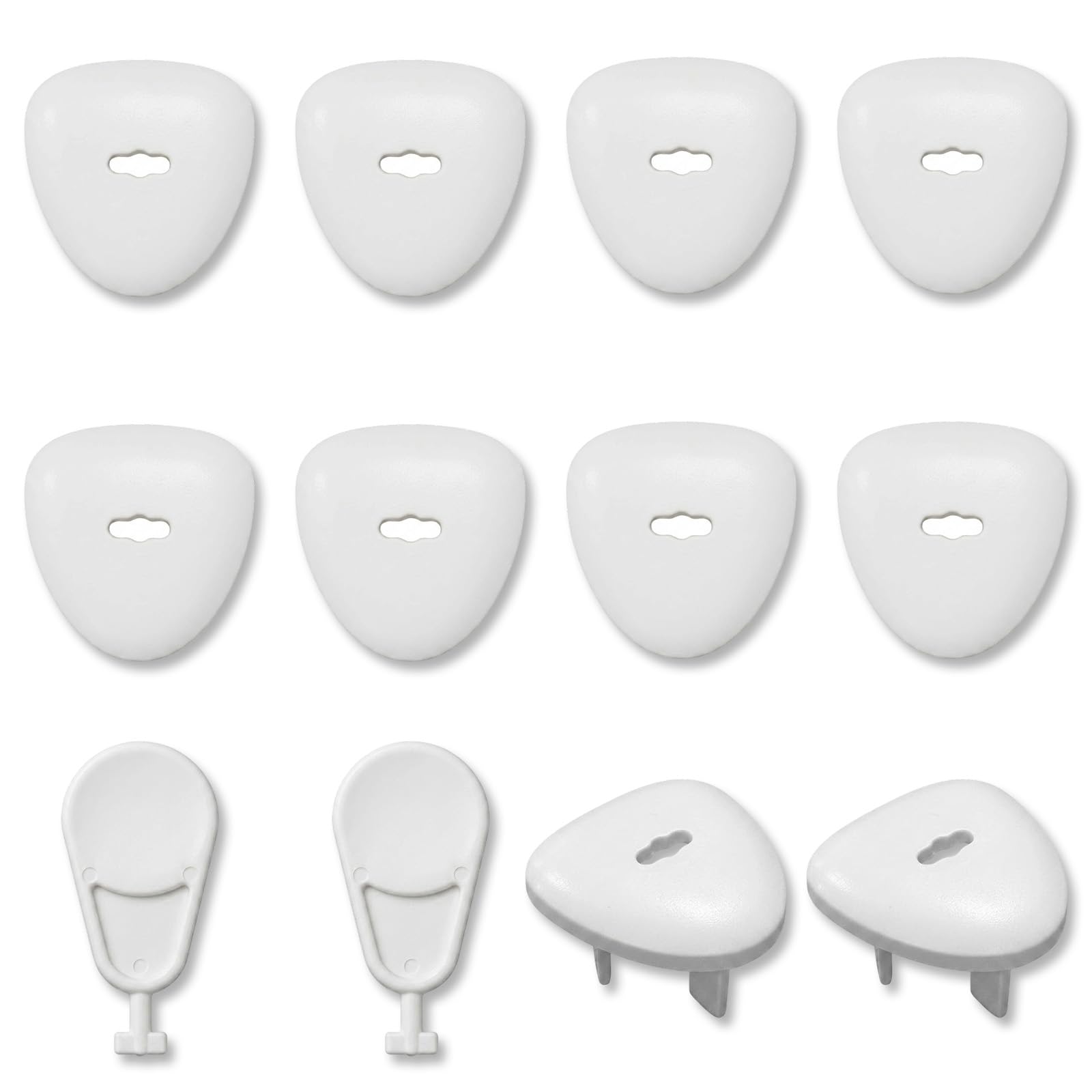 LinCoo 12 Pcs Electric Socket Covers, Outlet Covers, White Plug Protectors for Bedroom Walls, Safety Shields, Safety Plug Covers for Home