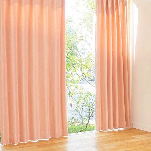 遮光 カーテン 遮光カーテン 1枚 + アジャスターフック + カーテンタッセル サンセットオレンジ 幅150×丈135cm カーテン単品