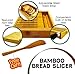 Premium Bamboo Foldable Bread Slicer | Built in Crumb Catcher and Knife Rest Bread Slicing Guide, Bread Loaf Slicer - BONUS Bamboo Butter Spreader, Storage Bag and Guide Book, Bread Knife Not Included