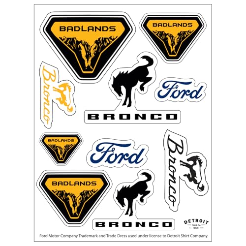 Ford Bronco Badlands 6"x 8" 10-Decal Sticker Sheet | Durable Vinyl Stickers | Weather and UV-Resistant, Easy Peel-Off Off-Road Graphics