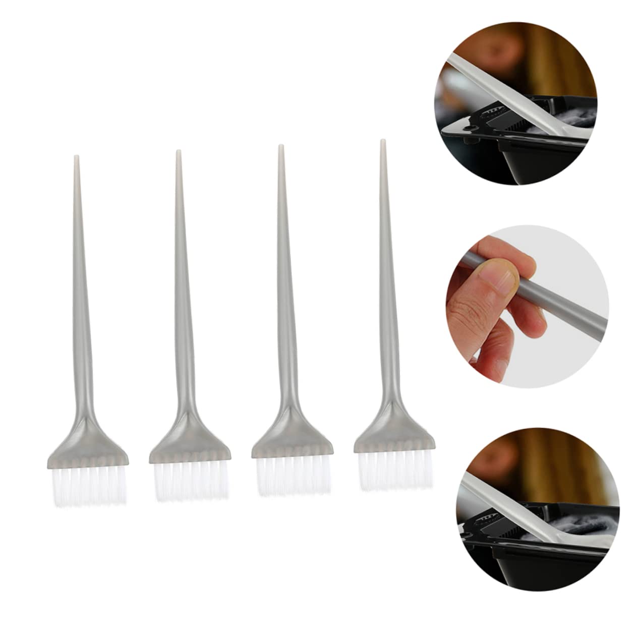MUCKLILY 4pcs Hair Dye Brush Soft Bristle Hair Coloring Comb Easy to Clean for Home Use