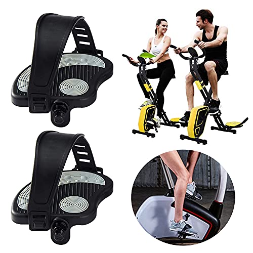 Exercise Bike Pedals, 1 Pair Ant-I Slip Exercise Bike Pedal With Adjustable Strap Indoor Portable Cycling Pedals For Spin Bike 1/2 Or 9/16 #TOP1