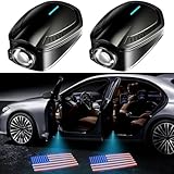 Car Door Lights,Door Lights Logo Projector Rechargeable,Car Door Projector Lights,HD Car Welcome Light for Cars Use at Night 2pcs. (for American Flag)