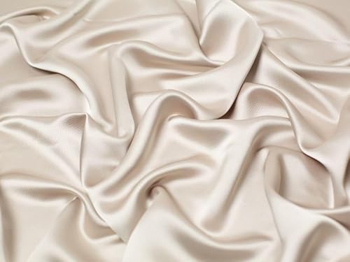 Minerva Aesha Satin Fabric Taupe Polyester Minerva Core Range Aesha-6