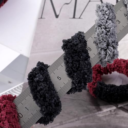 Image of Maboozoo Tie Dye Chunky Yarn for Crocheting & Knitting - 8 Pack, Wine Red & Grey Fluffy Jumbo Chenille Yarn (26 yds, 7.5 oz Each Skein)