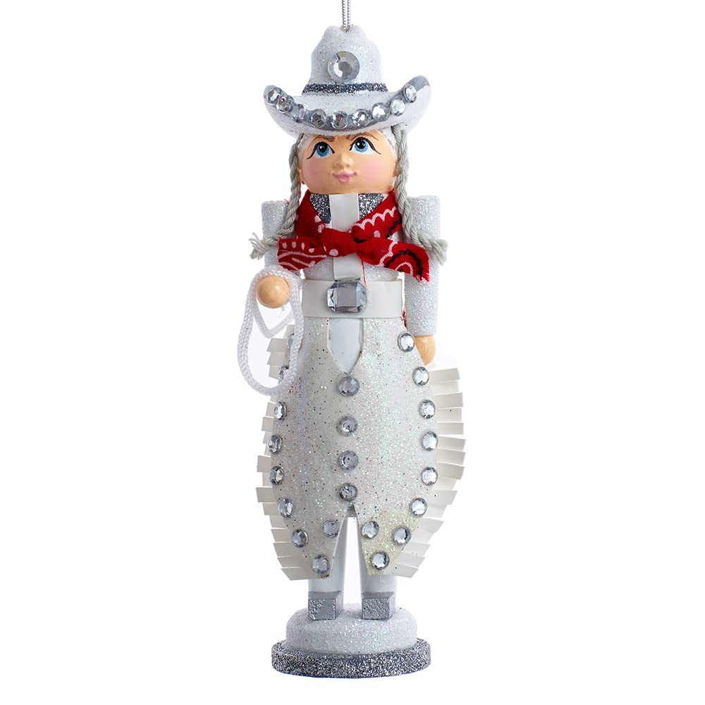 Kurt Adler 6-Inch Hollywood Rhinestone Cowgirl Nutcracker Ornament