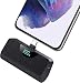 Produktbild QTshine Mini Power Bank 5200 mAh, Kleine & Ultrakompakte USB C Powerbank,15W PD Schnellladen Externer Akku, Tragbares Ladegerät mit LED Display, Kompatibel mit Switch Samsung Huawei mehr USB C Phones