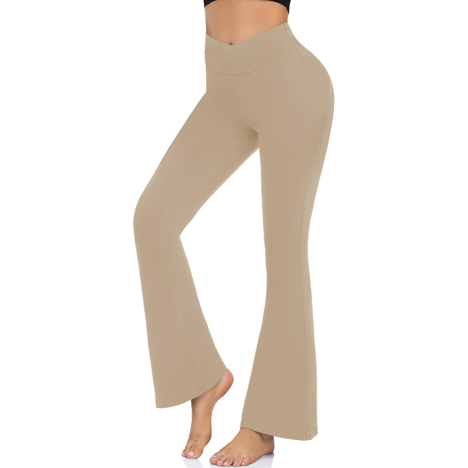 FuelMeFoot Schlaghose Flared Leggings Damen Yogahose | High Waist Schlaghose Blickdichte Leggings Bootcut Jogginghose Jazzpants mit Bauchkontrolle Fitness