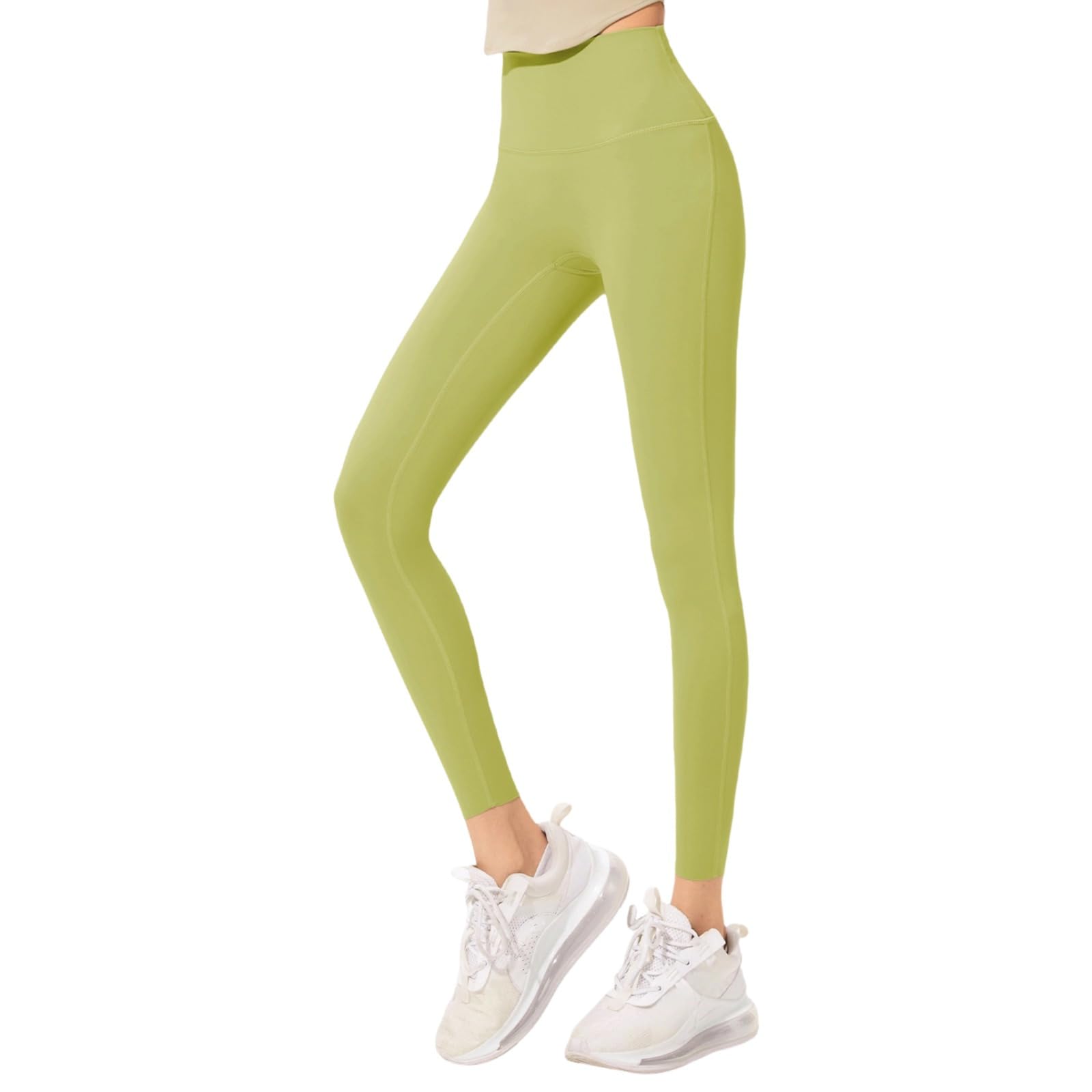 Legginsy do jogi z wysokim stanem dla kobiet, legginsy treningowe do jogi i wypoczynku, pasują do wzrostu 150 cm - 140 cm, 67-75 kg, zielone, ZIELONY, rozmiar uniwersalny