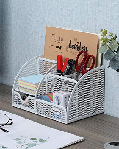Easypag Mesh Desk Organizer Office Supplies Caddy With Storage Drawer Desktop Decor Accessories For Office School And Home,White #TOP3