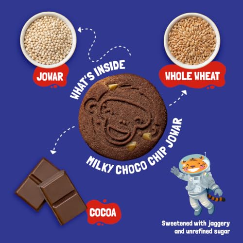 Image of Slurrp Farm Buy2Get1 Free Milky Choco Chip Multigrain Cookies | No Maida No Trans Fat | Yummy Biscuits made with Whole Wheat Flour and Jowar | Super Saver Pack | Healthy Cookies for Kids | Pack of 3 x 80g