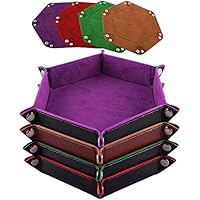 SIQUK 4 Stück Würfelbretter Leder und Samt Würfelteller für Dungeons and Dragons RPG DND Würfel Gaming, 4 Farben