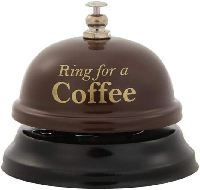HAOZHAO Practical Restaurant Timer Hotel Counter Desk Bell Ring Metal Reception Restaurant Kitchen Bar Service Call (Color : Coffee) : Office Products