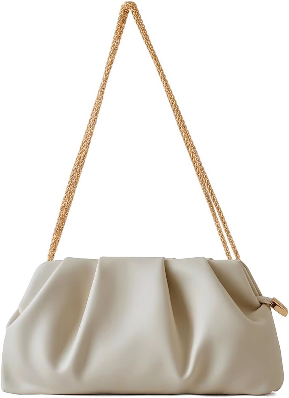 Women's Clutch Purse,Evening Bag for Women Ruched Clutch Purse Detachable Metal Chain Crossbody Bag