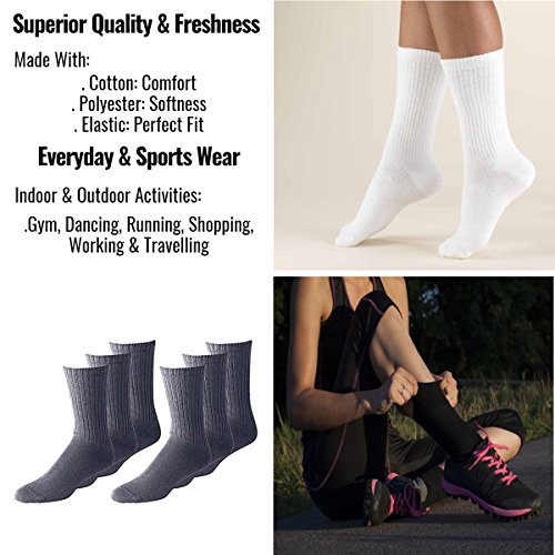Unibasic Unisex Classic Crew Athletic Sports Cotton Socks 10 Pack4
