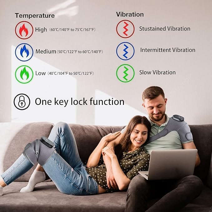 Polyester, Knee Massager For Joint Pain Relief Machine,Electric Cordless Knee Heating Pad Therapy Vibration For Arthritis, Joints Pain Relief For Men/Women - 1 Year Warranty, (B30) Polyester, Knee Massager For Joint Pain Relief Machine,Electric Cordless Knee Heating Pad Therapy Vibration For Arthritis, Joints Pain Relief For Men/Women - 1 Year Warranty, (B30)