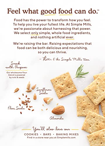 Image of Simple Mills Rosemary & Sea Salt Almond Flour Crackers Family Size, Pack of 6 | Bulk Family Size 6 Pack, Great For Charcuterie Boards, Parties, Pantry Stocking, Gluten Free, Grain Free, Vegan