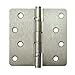 Deltana S44R4BB26 Residential Ball Bearing 4 Inch x 4 Inch Steel Hinge with 1/4 Inch Radius Corners Polished Chrome