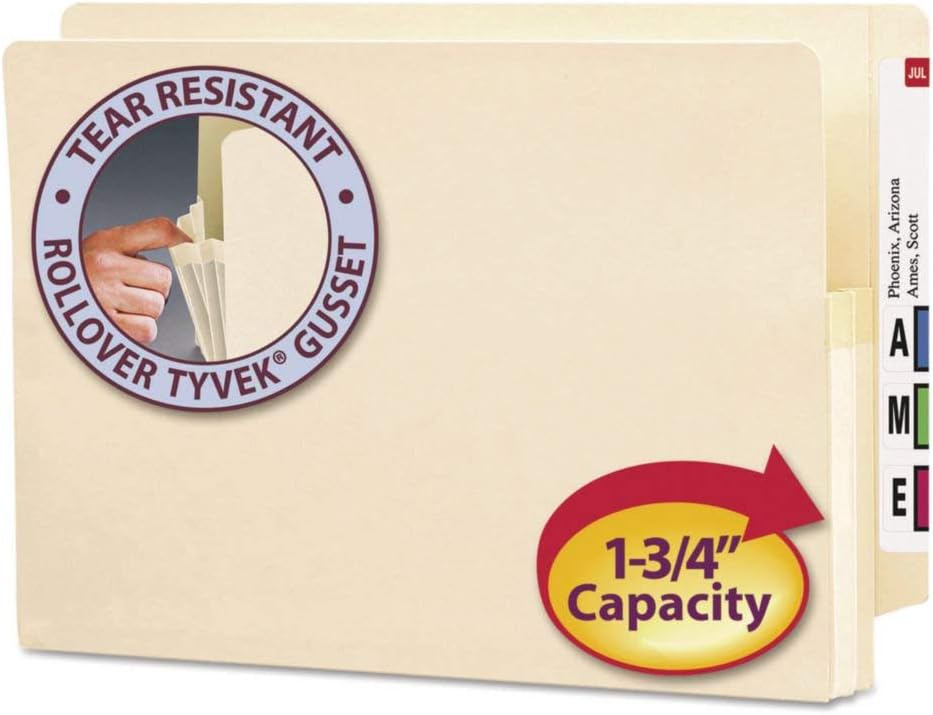 SMD75174 - Size : Letter - Smead Manila End Tab File Pockets - Box of 10