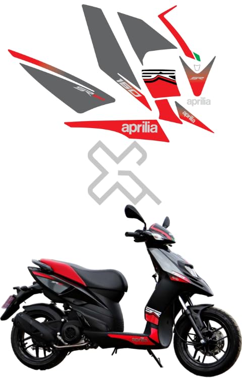 Grayfixx Full Sticker for Aprilia SR150 | Printed in Premium Gloss Vinyl, Water Proof, Precut Sticker, Pack of 1 for Both Side-image-48