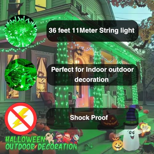 Image of One94Store LED Pixel String Light Pack of 1 - 36 Ft Copper Wire Fairy Lights, Bright Green Decorative Lights for Diwali Decoration, Home Decor, Pooja, Festival, Christmas, Wedding & Party