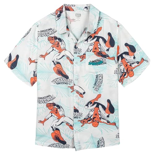 Image of Marvel Spider-Man Matching Family Hawaiian Short Sleeve Button Down Shirt