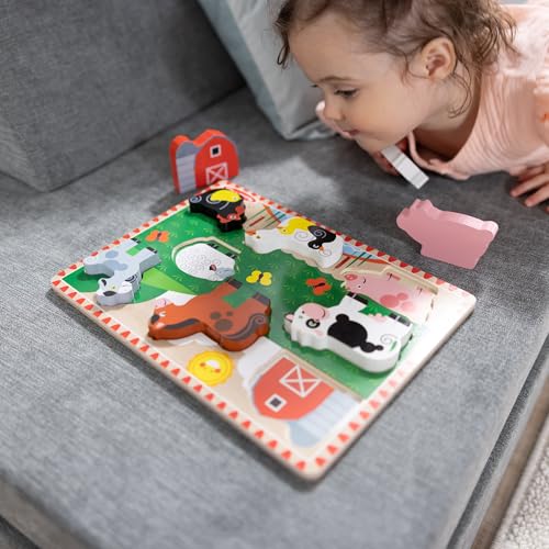 Image of Melissa & Doug Farm Wooden Chunky Puzzle (8 pcs) - FSC Certified (Pack of 12)