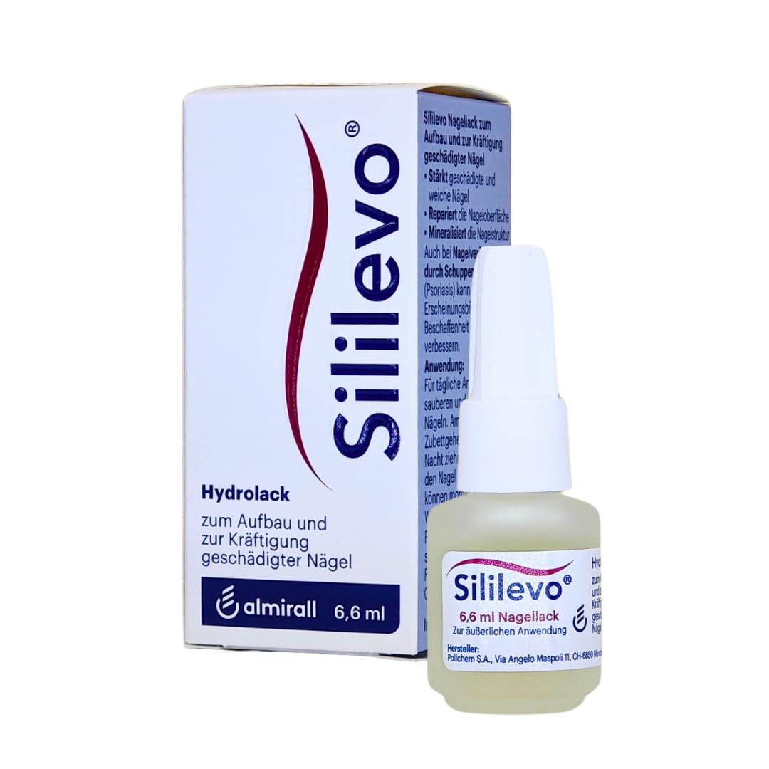 Sililevo Hydrolack 1x 6,6 ml I Aufbau und Kräftigung geschädigter Nägel I Medizinischer Nagelstärker I Nagelspliss, Nagelbruch, Nagelpsoriasis I Spar-Set plus Pharma Perle