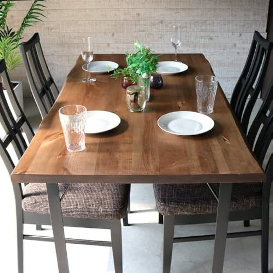 無垢ダイニングテーブル 幅135cm 4人掛け アイアン脚 Amazon｜ダイニングテーブル 135 無垢 無垢材 アイアン 脚 ブラック 4