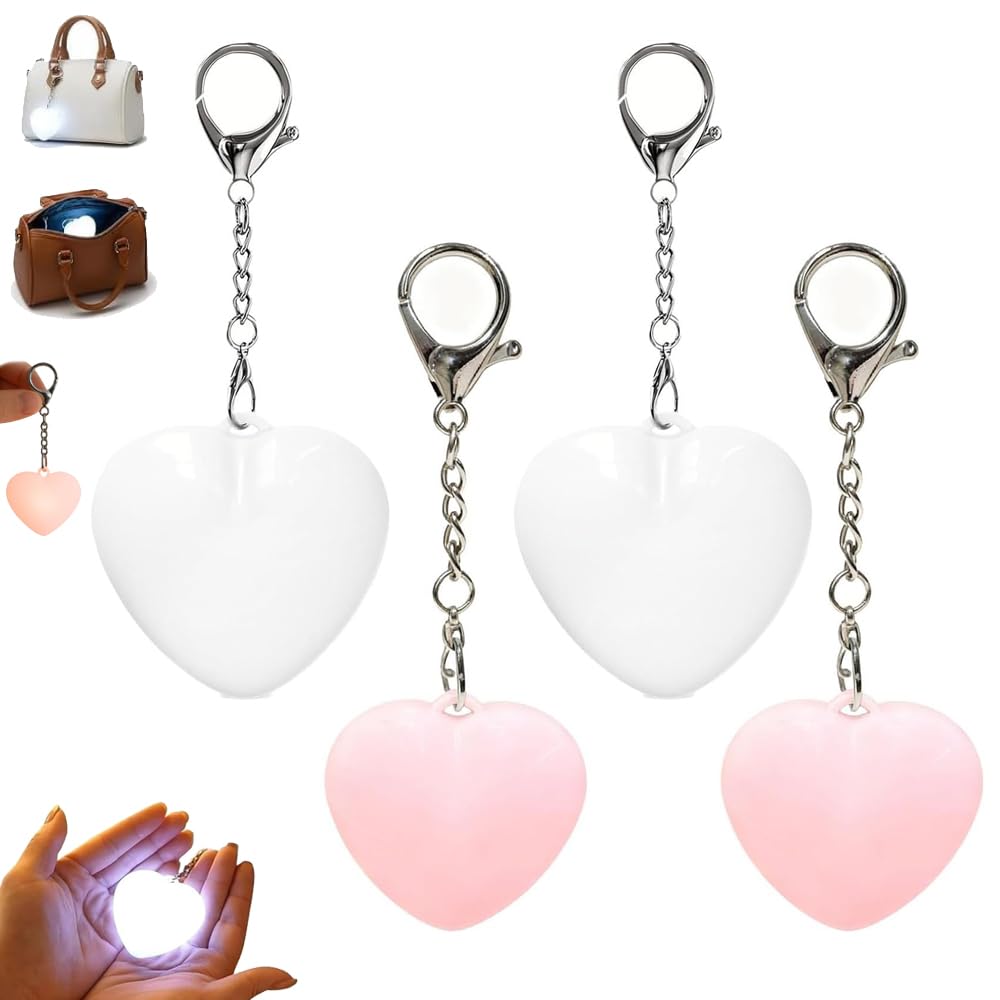 Snugeasy Women's 4Pcs - 01 4Pcs Purse Light Handbag Lights, Heart Shaped Automatic Sensor Rechargeable Bag Light For Handbag Valentine’s Day (4Pcs - 01)
