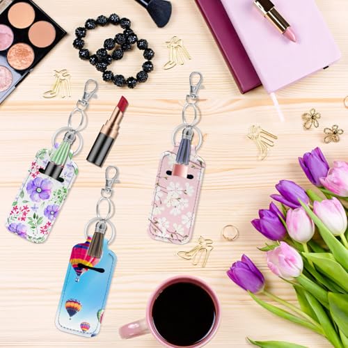 Image of 60Pcs Sublimation Keychain Blanks Holder, Sublimation Blank Lipstick Holder, DIY Bulk Neoprenewith 20Pcs Keychain and 40Pcs Colored Tassels