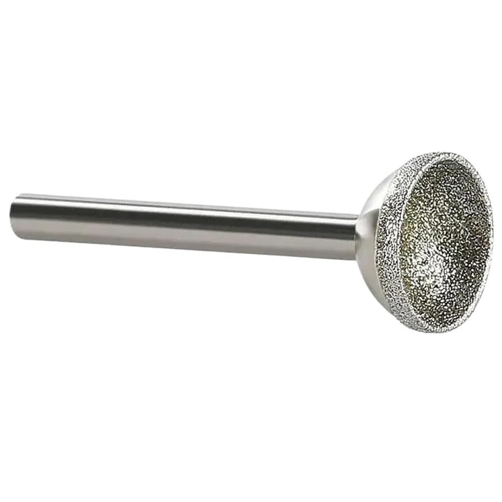 UDSKNV[KSL Mounted Point 1Pcs for Jade Amber Stone Beeswax Grinding 10-25mm Spherical Concave Head 6x22mm