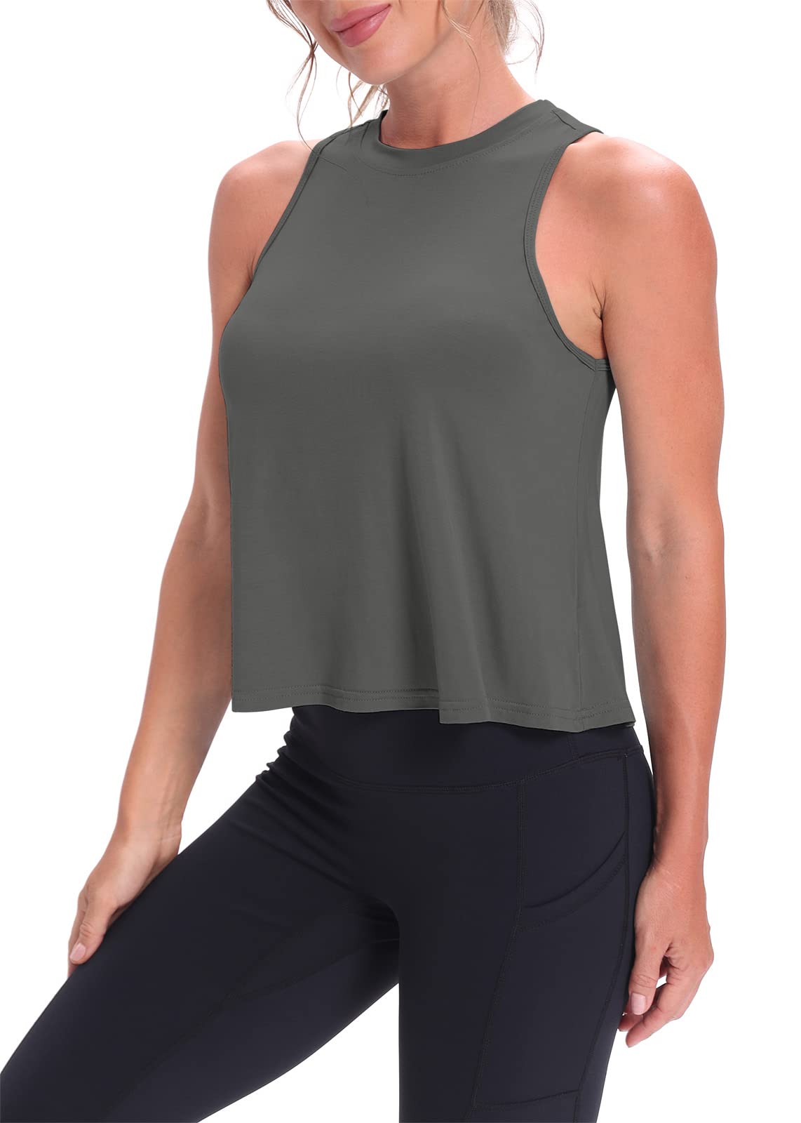 Mippo Camisetas Cortas para Mujer, Camisetas de Entrenamiento para Mujer, Camisetas sin Mangas Cortas con Vuelo, Camisetas atléticas