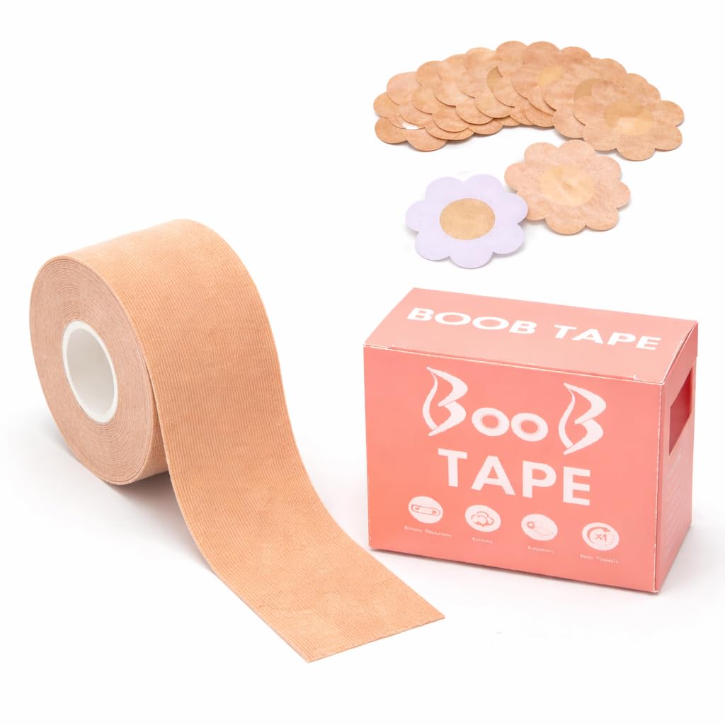 jesmera curves Premium Breast Lift Tape Set with Flower-Shaped Nipple Covers Skin Friendly Body Support Tape for Strapless, Backless, and Special Occasion Outfits – Comfortable, Secure Hold-picture-5