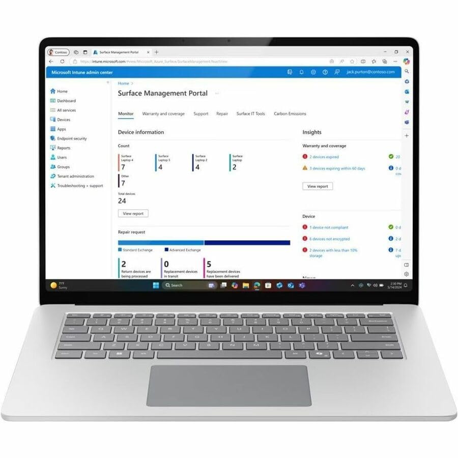 Image of Microsoft Surface Laptop 7 15 inch Touchscreen Copilot+ PC Notebook - Qualcomm Snapdragon X Elite - 16 GB - 1 TB SSD - English Keyboard - Platinum