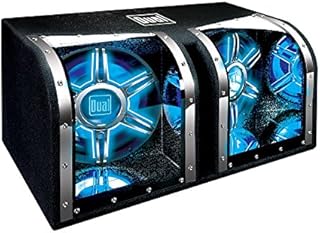 Dual Electronics BP1204 High Performance 12 inch Car Audio Subwoofer in a Tuned Bandpass Enclosure with Blue illumiNITE LED illumination and Plexiglass Viewing Windows and 1,100 Watts of Peak Power