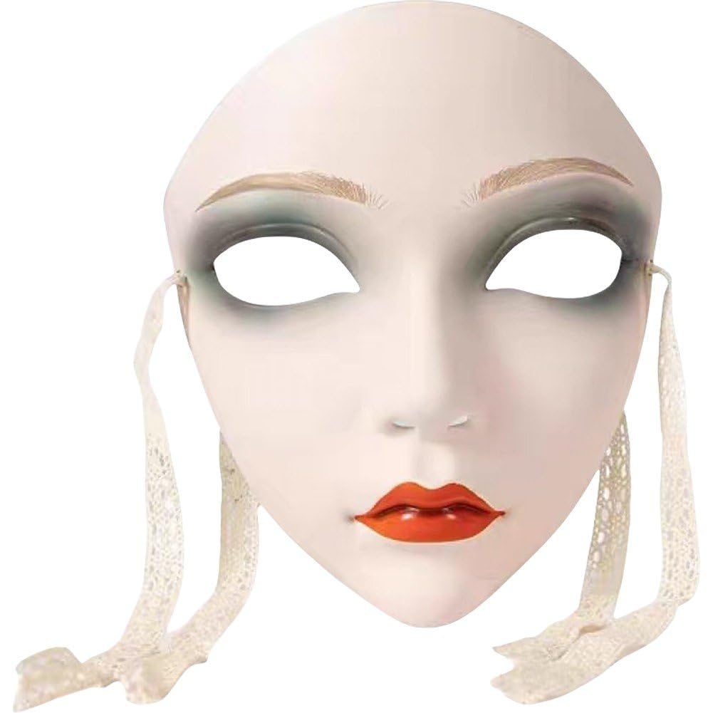 Fituenly As Shown Japanese Kabuki Kitsune Mask - Masquerade, Full Face, Chinese Style Painted Mask For Hanfu Cosplay And Makeup