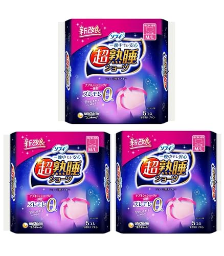 【まとめ買い】ソフィ 超熟睡 ショーツ 特に多い夜用 ML 15ピース(5コ入×3袋) 生理用品 ナプキン