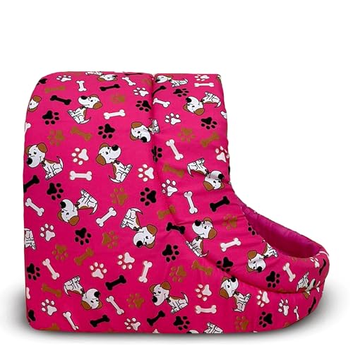 Cama Iglu Cachorro Cão e Gato Pequeno - Toca Pet Tunel Tam. P (Microfibra) (Rosa Patinha)