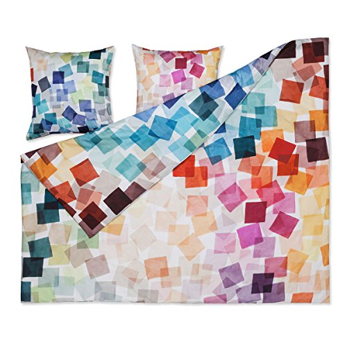 ESTELLA Mako-Satin Bettwäsche Puzzle Multicolor 1 Bettbezug 200 x 220 cm +...