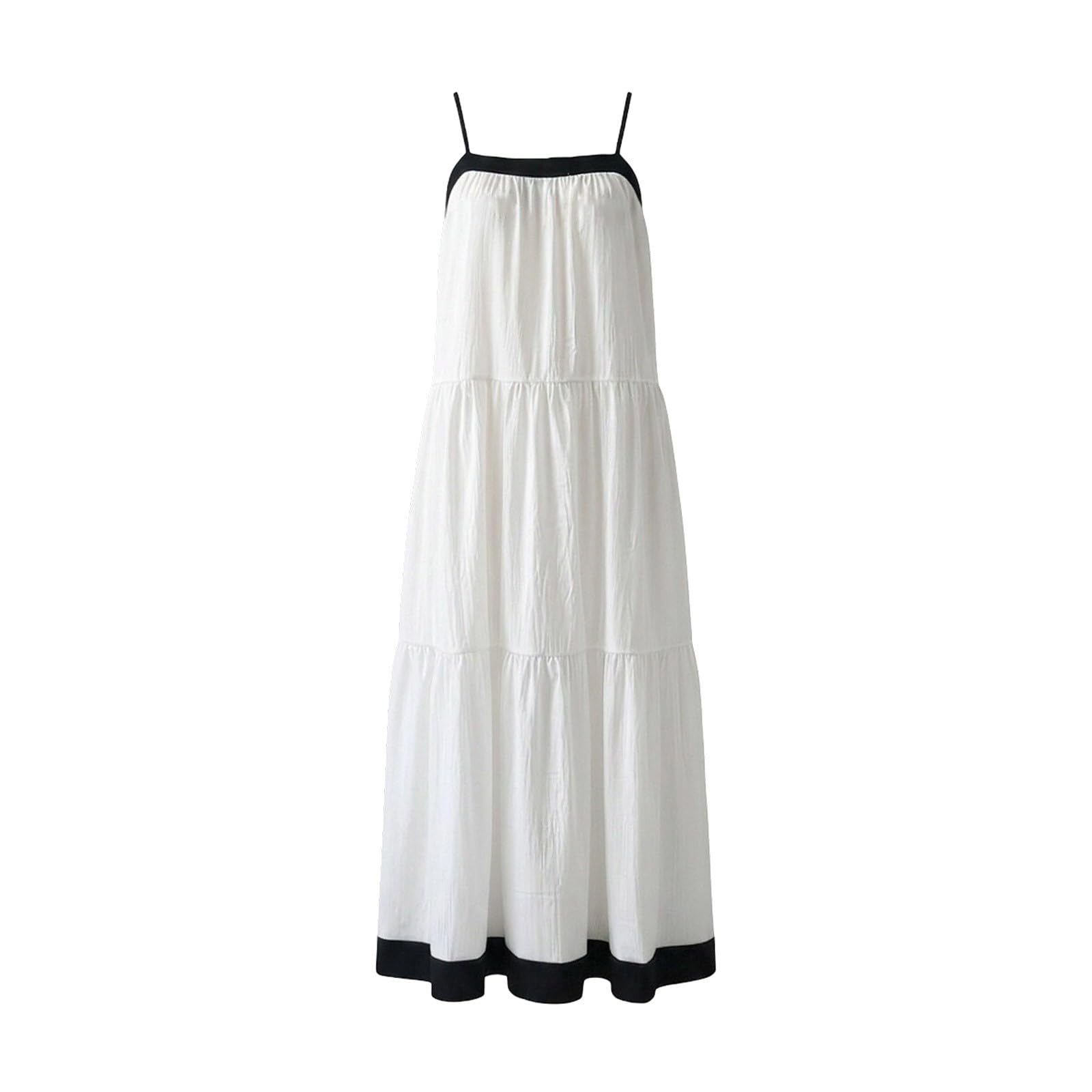 Elegante Vestido de Tirantes para Tallas Grandes, Ligero, Estilo Resort, Corte en A, Ideal para Viajes, con Ajuste Relajado y Ambiente Veraniego.