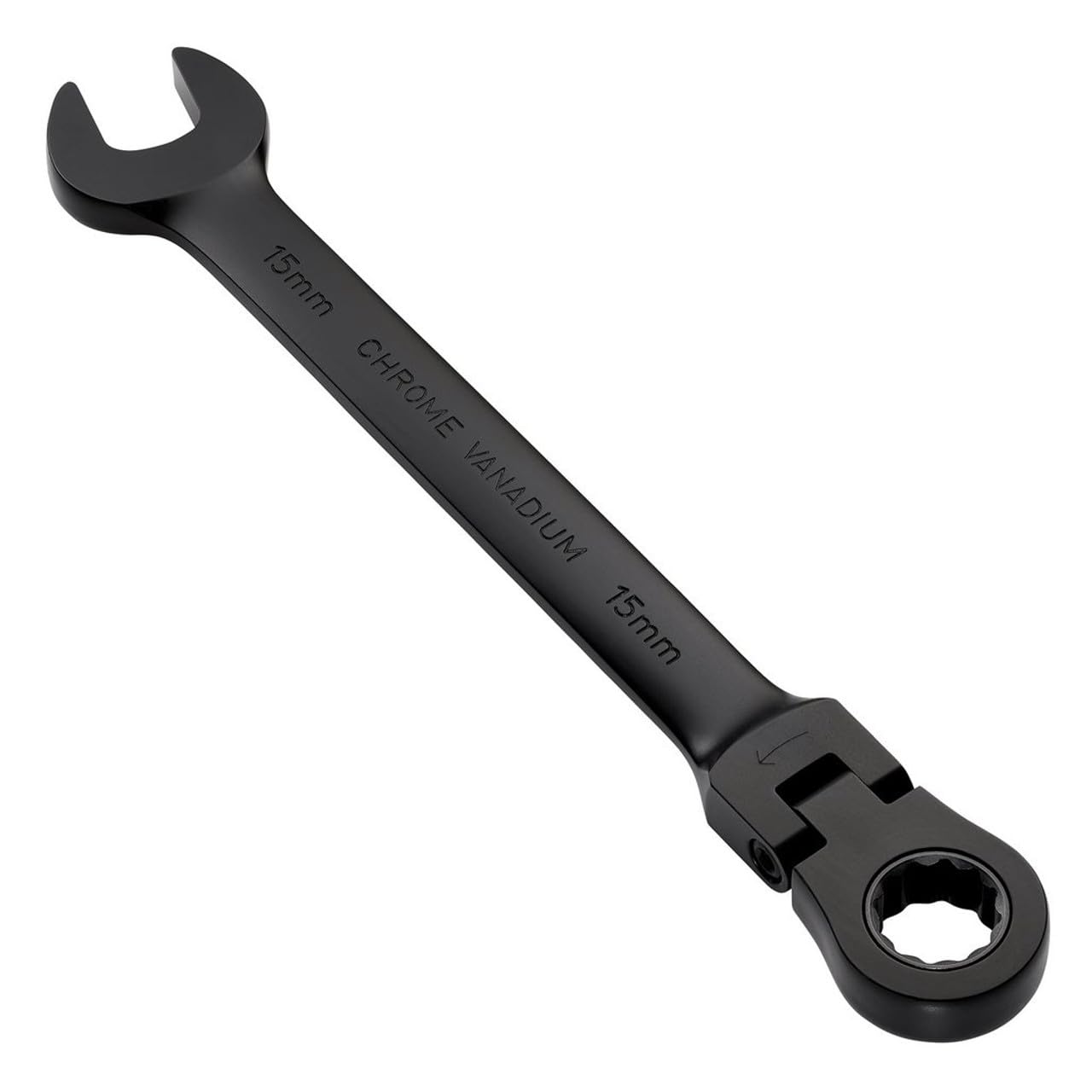 Draper 03922 Expert HI-TORQ Metric Flexible Head Ratchet Combination Spanner, 15mm, Black, Red and Black - Image 3