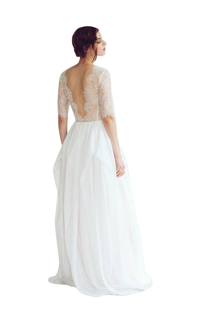 Bridal Ivory Chiffon Skirt Short Train in Back Wedding