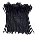 YONNA Human Hair Microlocks Sisterlocks Dreadlocks Extensions 60Locs Full Handmade (Width 0.4cm) 12inch Natual Black #1B