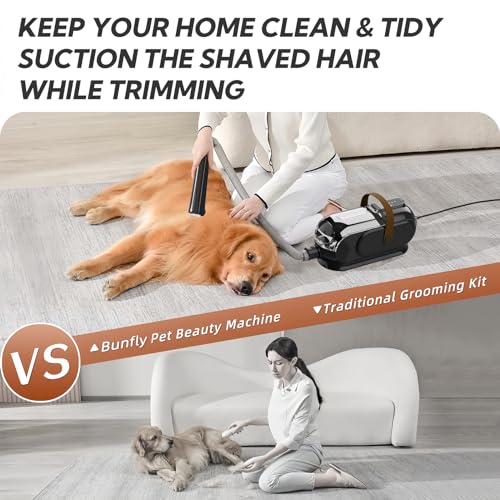 Bunfly Dog Grooming Kit & Dog Hair Vacuum, 3.5L Capacity Pet Grooming Vacuum with 13000kpa Strong Grooming & Vacuum Suction 99% Pet Hair,17 Grooming Tools Shedding Pet Hair, Home Cleaning -Black Bunfly Dog Grooming Kit & Dog Hair Vacuum, 3.5L Capacity Pet Grooming Vacuum with 13000kpa Strong Grooming & Vacuum Suction 99% Pet Hair,17 Grooming Tools Shedding Pet Hair, Home Cleaning -Black