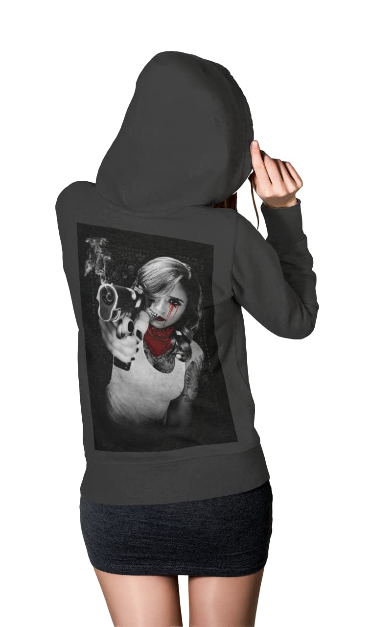 knut Fashion & Streetwear Przytulna damska bluza z kapturem, nadruk tatuażu, damska bluza z kapturem