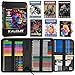 KALOUR PDAS 82 Zeichen Set Skizzenset, Pro Kunstbedarf mit Neon-, Farbstiften, Aquarell-, Metallic-, Graphit- und Kohlepenseln, 5 Skizzenb&uuml;chern und Malbuch, Geschenk f&uuml;r Erwachsene, Teenager